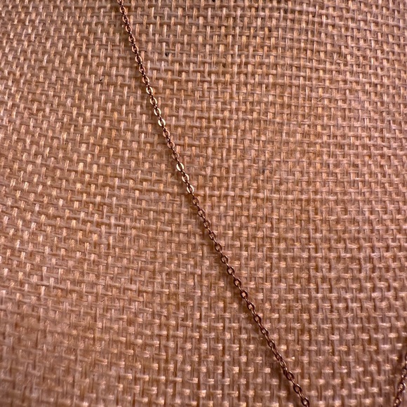 Dainty rose gold dice necklace with sparkly stones - Picture 3 of 6